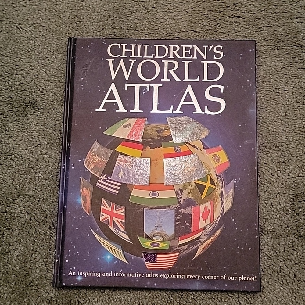 Childrens World Atlas Hardback Book. Perfect condition, 127 pages.